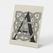 Letter A Vintag Celtic Knot Monogram Sockelschild (Vorderseite)