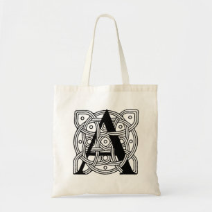 Letter A Vintag Celtic Knot Monogram Tragetasche