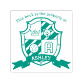 Letter A Wappen individuelle Name Bär Kinderbiblio Permastempel (Design)