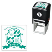 Letter A Wappen individuelle Name Bär Kinderbiblio Permastempel (Beispiel)