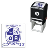 Letter A Wappen individuelle Name Einhorn Kinderbi Permastempel (Beispiel)