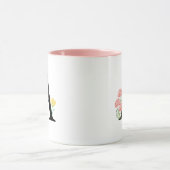 Letter A Watercolor Floral Blume Monogramm Tasse (Zentrum)