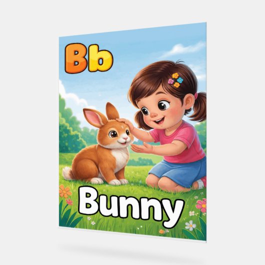 Letter B Alphabet Poster – B is for Bunny – Cute  (Winkel)