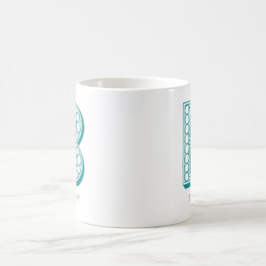 Letter B Aquamarin Monogram Moderner Name Kaffeetasse (Mittel)