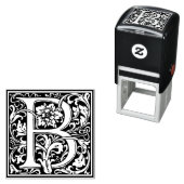 Letter B Art Nouveau Schwarz/Weiß Tile Permastempel (Beispiel)