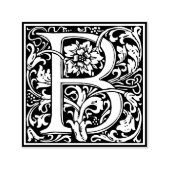 Letter B Art Nouveau Schwarz/Weiß Tile Permastempel (Design)