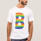 Letter B Capital Alphabet Fidget Pop It Funny Matc T-Shirt (Vorderseite)