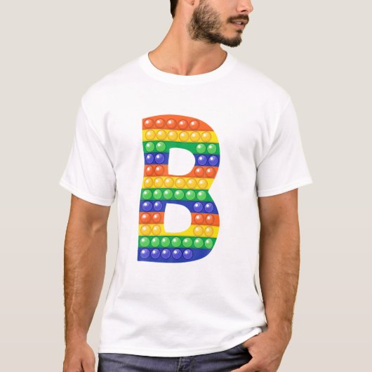 Letter B Capital Alphabet Fidget Pop It Funny Matc T-Shirt (Vorderseite)