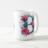 Letter B Coffee Tasse - Blumendesign für Geschenke (VorderseiteRechts)