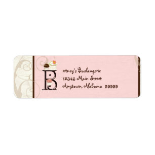 Letter B Cupcake Business Address Mailing Labels