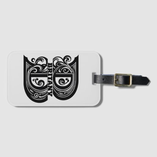 Letter B Custom Monogram Gepäckanhänger (Vorderseite (Horizontal))