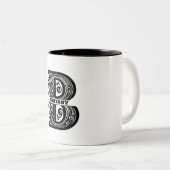 Letter B Custom Monogram Zweifarbige Tasse (VorderseiteRechts)