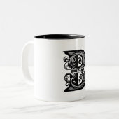 Letter B Custom Monogram Zweifarbige Tasse (Vorderseite Links)