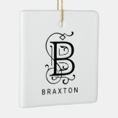 Letter B Elegant Monogram Christmas Ornament (Rechts)