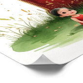 Letter B Fairy Art Poster - Cherry Blossoms (Ecke)