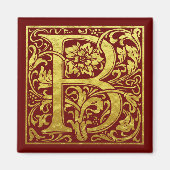 Letter B First Letter Imitat Gold Magnet (Vorne)