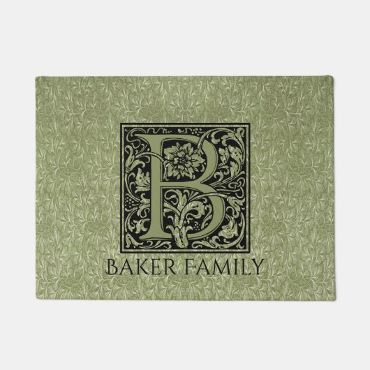 Letter B First Letter Monogram Personalisiert Fußmatte (Vorderseite)