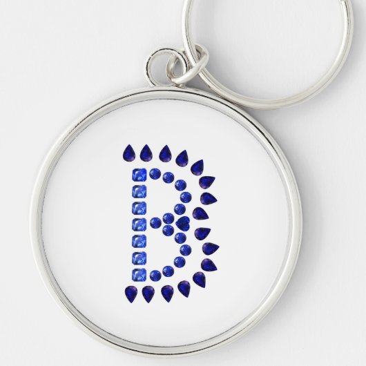 Letter B Gemstones Schlüsselanhänger (Vorne)