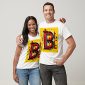 Letter B – Geometric Monogram on Bold Yellow T-Shirt (Unisex)