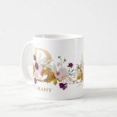 Letter B - Gold Floral Name Schwesterkollege Freun Kaffeetasse (Vorderseite Links)