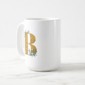 Letter B Golden Monogramm  Kaffeetasse (Vorderseite Links)