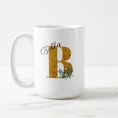 Letter B Golden Monogramm  Kaffeetasse (Links)