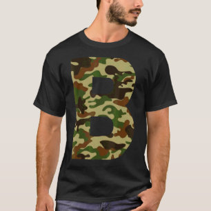 Letter B Hauptstadt Alphabet Camouflage Initial T-Shirt