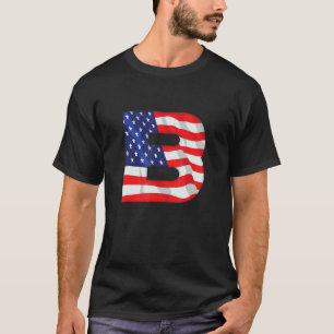 Letter B Hauptstadt Alphabet US-amerikanisches Fla T-Shirt
