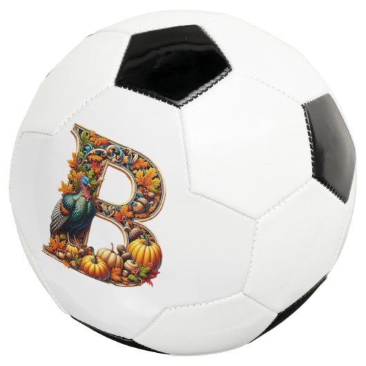 Letter B in Thanksgiving style Fußball (Dreiviertel)