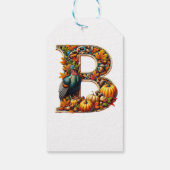 Letter B in Thanksgiving style Geschenkanhänger (Rückseite)