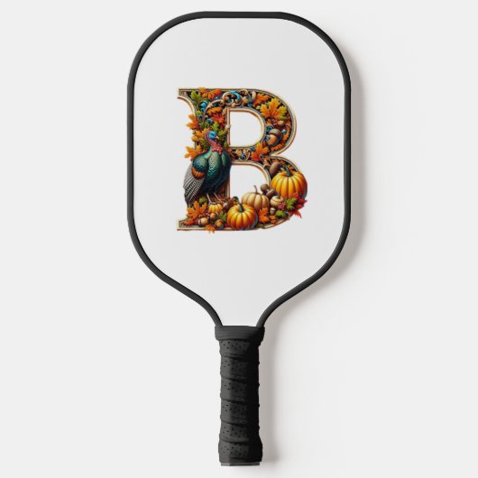 Letter B in Thanksgiving style Pickleball Schläger (Vorderseite)