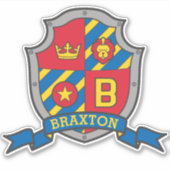 Letter B individuelle Name Braxton Löwen Ritter Wa Aufkleber (Vorderseite)