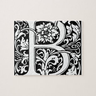 Letter B Medieval Monogram Vintage Initial Puzzle