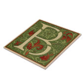 Letter B Mitte des Jahrhunderts Alphabet Jugendsti Fliese (Seite)