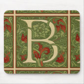 Letter B Mitte des Jahrhunderts Alphabet Jugendsti Mousepad (Vorne)