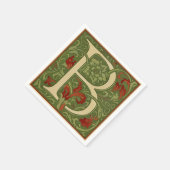 Letter B Mitte des Jahrhunderts Alphabet Jugendsti Serviette (Ecke)