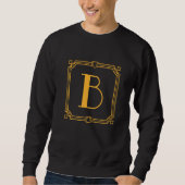 Letter B Monogram Alphabet B Initial Geometric Dec Sweatshirt (Vorderseite)