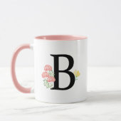 Letter B Monogram Aquarell Blume Chic Tasse (Links)