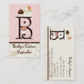 Letter B Monogram Desserery Business Cards Visitenkarte (Vorne/Hinten)