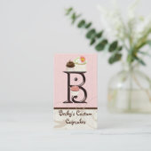 Letter B Monogram Desserery Business Cards Visitenkarte (Stehend Vorderseite)