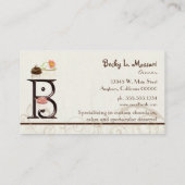 Letter B Monogram Desserery Business Cards Visitenkarte (Rückseite)