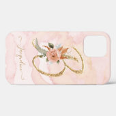 Letter B Monogram Gold Script Case-Mate iPhone Hülle (Rückseite (Horizontal))