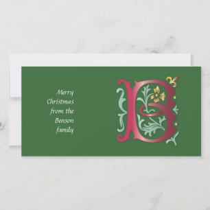 Letter B Monogram-Lilie Feiertagskarte