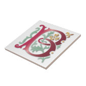 Letter B Monogram-Lilie Fliese (Seite)