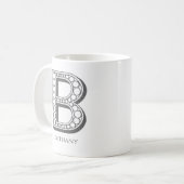 Letter B Monogram Modern Name Kaffeetasse (Vorderseite Links)