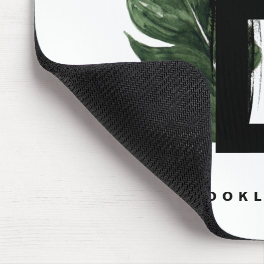 Letter B Monogramm | Gold Foil Tropical Monogram Mousepad (Ecke)