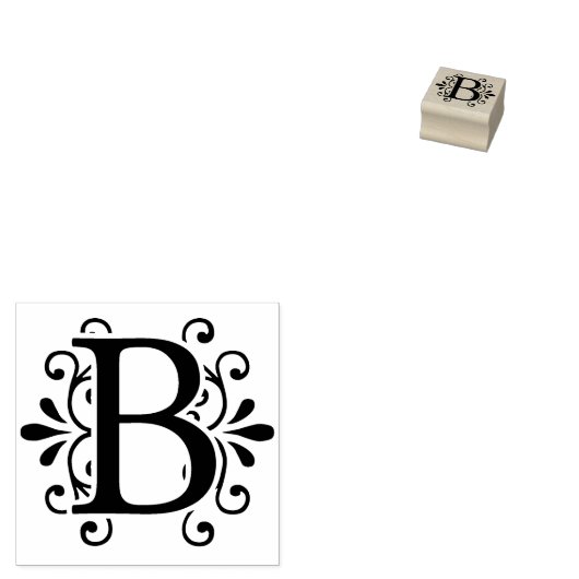 Letter B Monogramm Gummistempel (Stempel)
