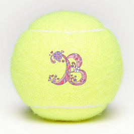 Letter-B-Monogramm-Mädchen personalisierte Doodart Tennisbälle