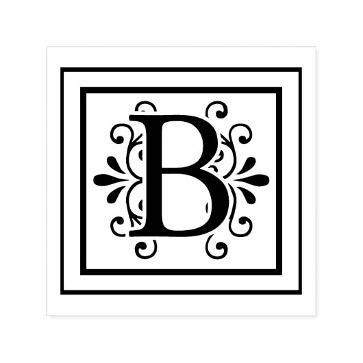 Letter B Monogramm Permastempel (Design)