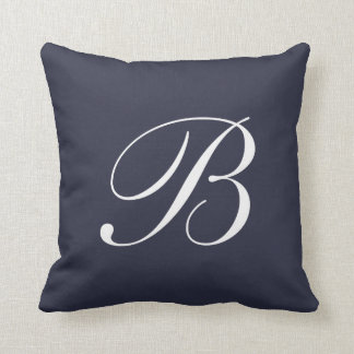 Letter B Navy Blue Monogram Pilze Kissen
